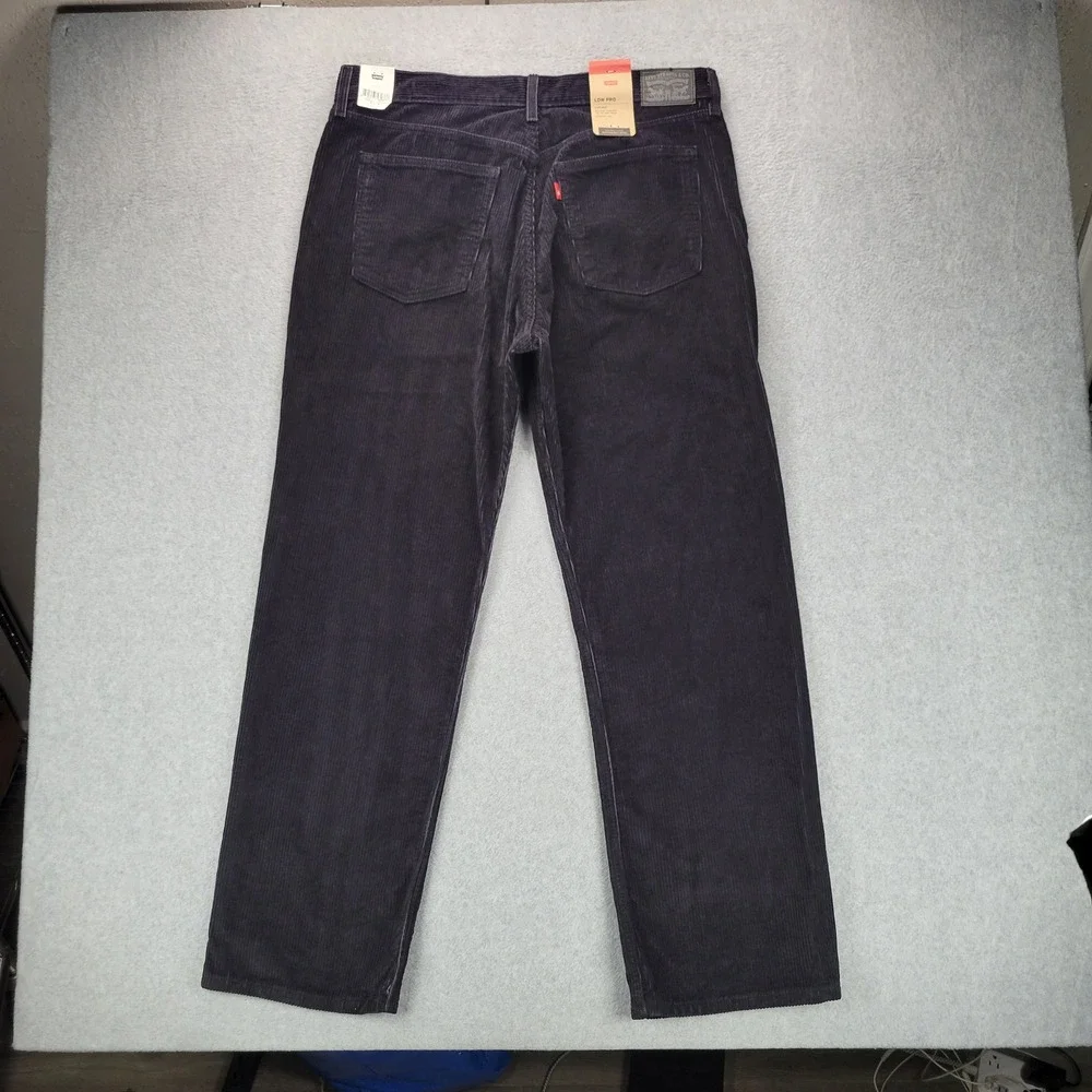 Levis Low Pro Corduroy Pants Mens 32x30 Navy Blue Relaxed‎ Straight Leg Mid Rise